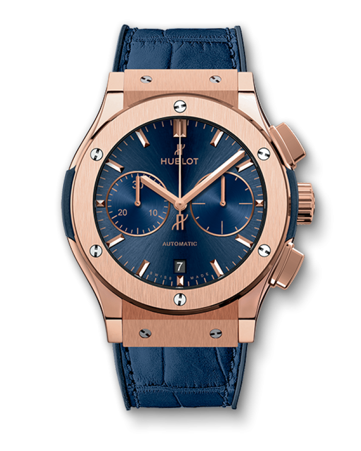 Часы Hublot Classic Fusion Blue Chronograph King Gold 521.OX.7180.LR