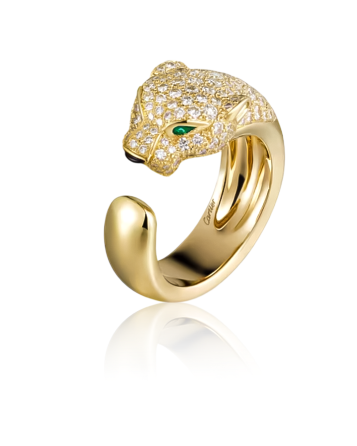 Кольцо Cartier PANTHÈRE DE RING MEDIUM MODEL HALF-PAVED N4225049