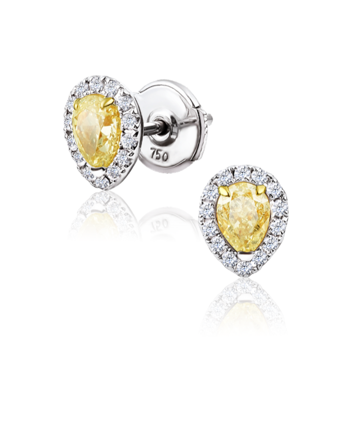 Серьги No name -пуссеты с бриллиантами по 0 42ct/0 42ct Fancy Light Yellow