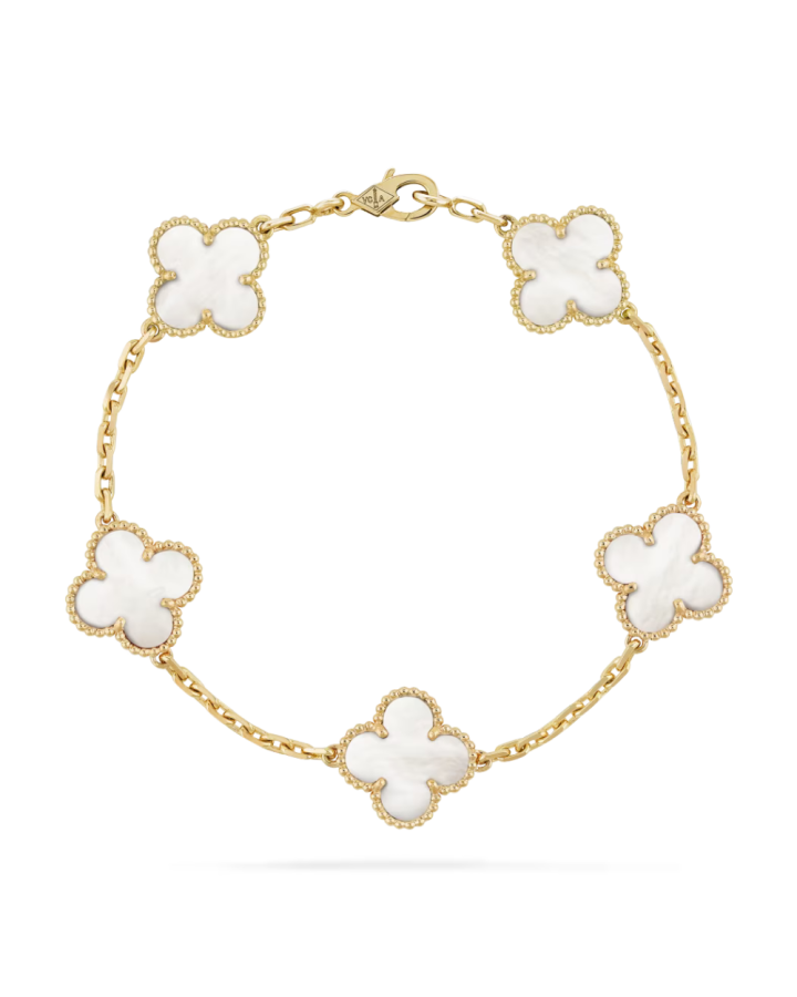 Браслет Van Cleef & Arpels Vintage Alhambra bracelet 5 мотивов VCARA41800