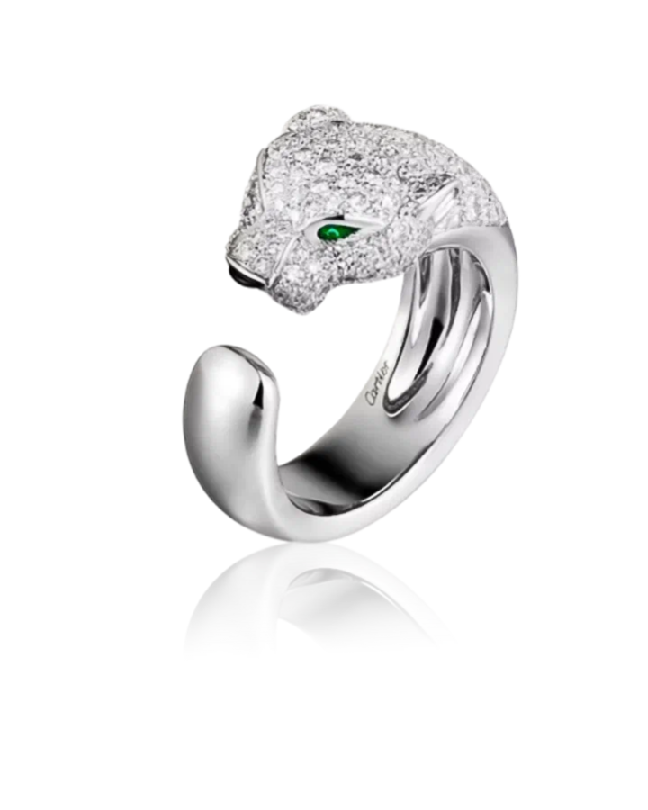 Кольцо Cartier PANTHÈRE DE RING MEDIUM MODEL HALF-PAVED N4224956
