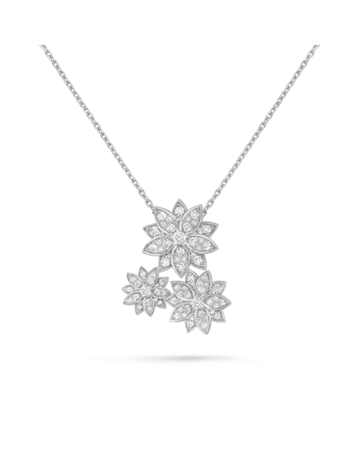 Колье Van Cleef & Arpels Lotus pendant 3 flowers VCARP7TG00