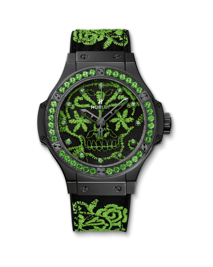 Часы Hublot BIG BANG BRODERIE SUGAR SKULL FLUO