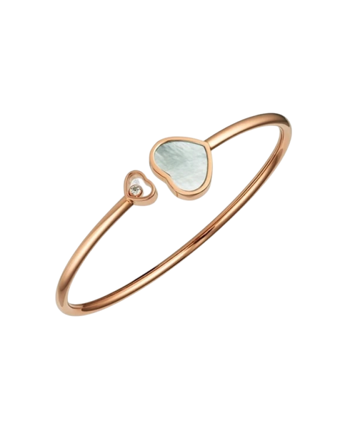 Браслет Chopard HAPPY HEARTS BANGLE MOTHER-OF-PEARL ROSE GOLD (SIZE S) 857482-5302