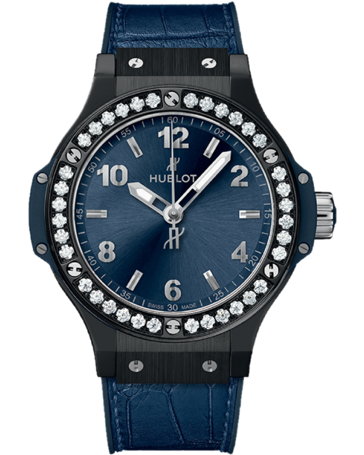 Часы Hublot Big Bang 38mm Quartz Ceramic Blue Diamonds