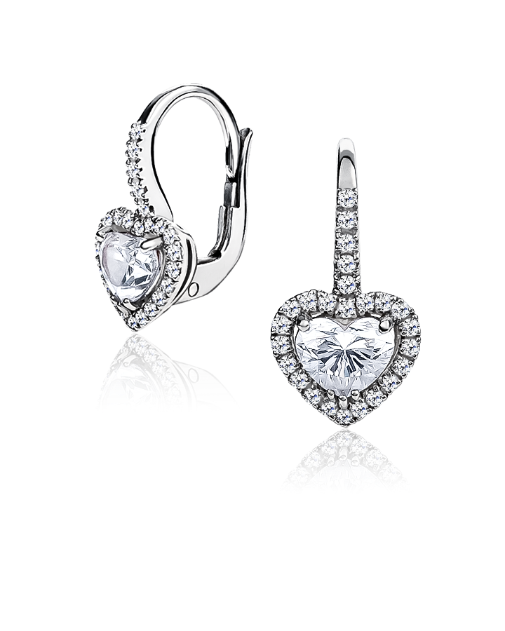 Серьги Damiani Hearts 0 45ct H/VS+