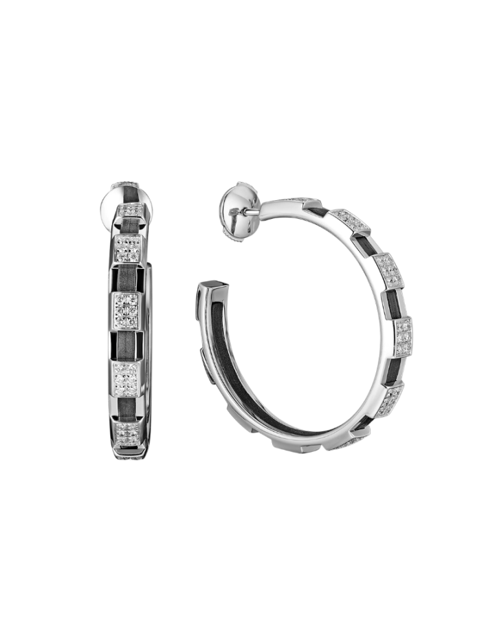 Серьги Chaumet Class One Large Hoop White Gold Diamonds