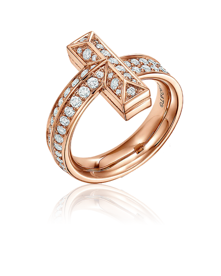 Кольцо Tiffany&Co. Tiffany T Широкое бриллиантовое T1.