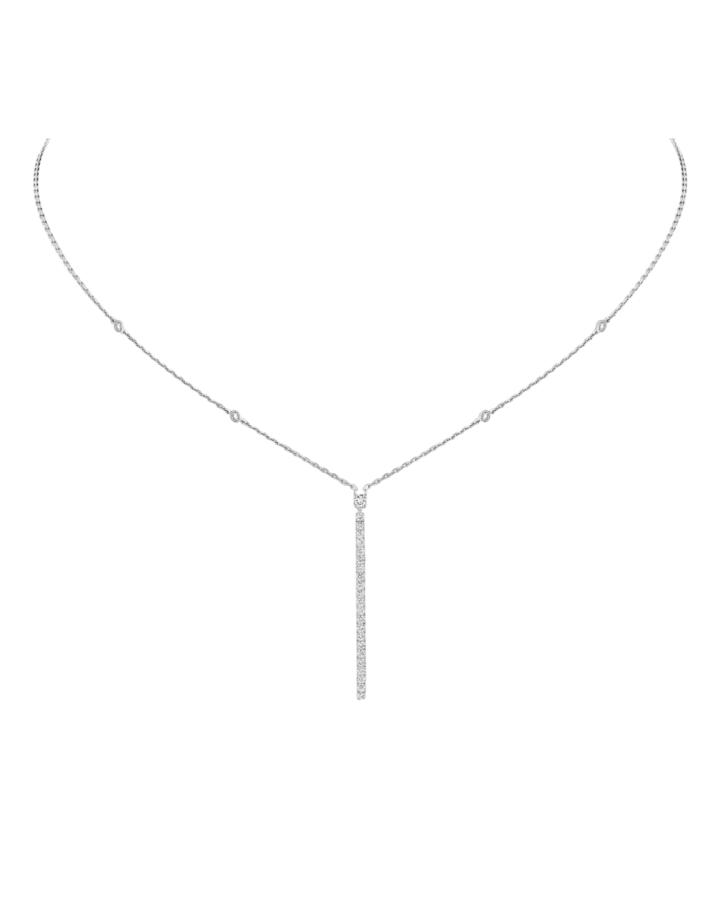 Подвеска Messika GATSBY VERTICAL BAR White Gold Diamond Necklace 05448-WG
