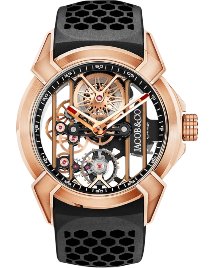 Часы JACOB & Co Epic X Rose Gold Black Neoralithe Inner Ring EX110.43.AA.AA.ABRUA