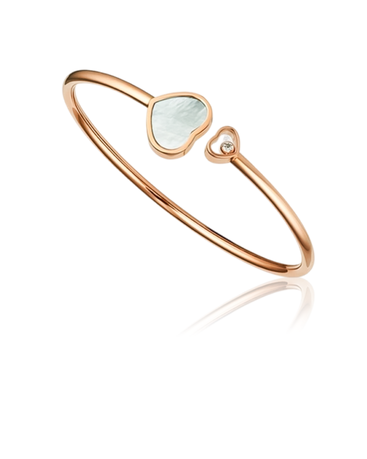 Браслет Chopard HAPPY HEARTS BANGLE MOTHER-OF-PEARL ROSE GOLD (SIZE S) 857482-5302
