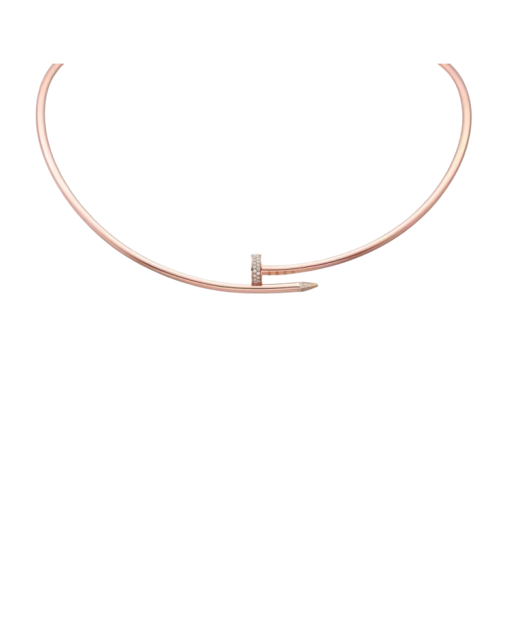Колье Cartier JUSTE UN CLOU TORQUE NECKLACE SMALL MODEL DIAMONDS N7424420 (31 5 cm).