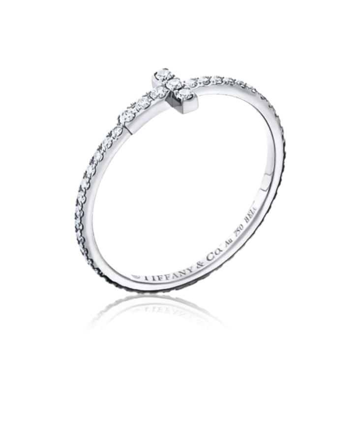 Кольцо Tiffany&Co. Diamond Wire Band Ring in White Gold