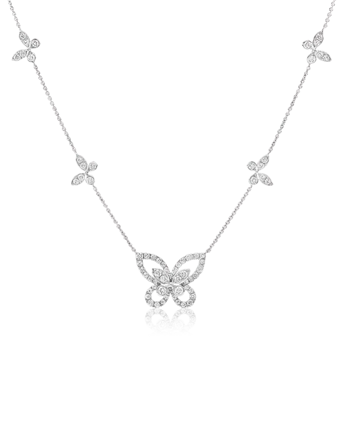 Колье Graff Multi Butterfly Silhouette Diamond Pendant RGP746.