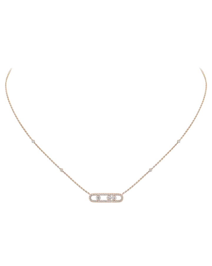 Колье Messika BABY MOVE PAVÉ NECKLACE pavé Pink gold 04322