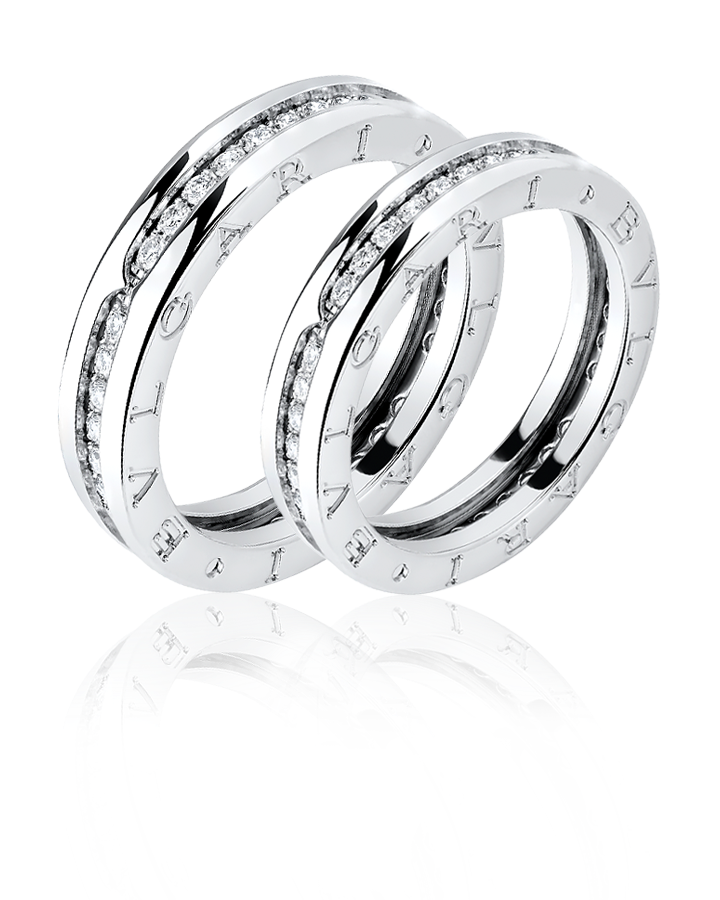 Кольцо BVLGARI комплект обручальных колец B.Zero1 с бриллиантовым паве