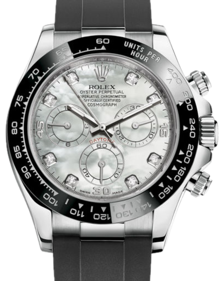 Часы Rolex COSMOGRAPH DAYTONA WHITE GOLD BLACK CERACHROM 116519LN WHITE MOTHER-OF-PEARL SET WITH DIAMONDS