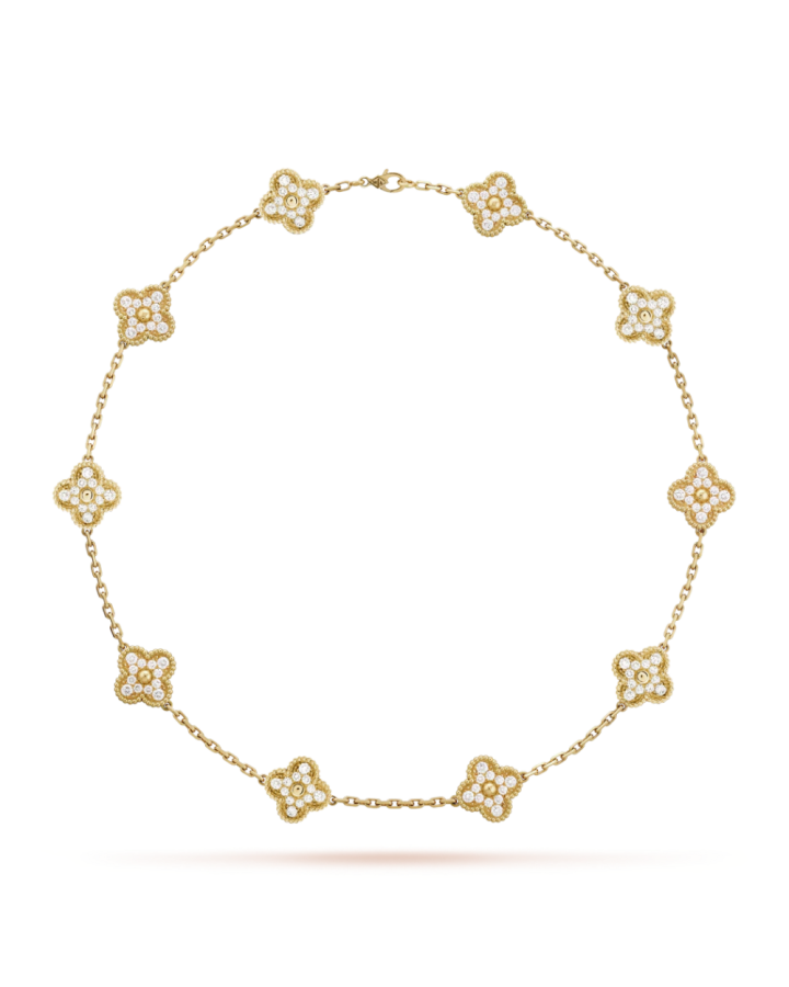 Колье Van Cleef & Arpels Vintage Alhambra necklace 10 motifs VCARA42300