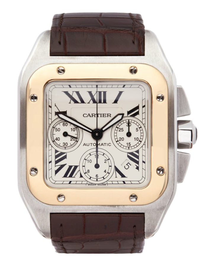 Часы Cartier SANTOS 100 CHRONOGRAPH STAINLESS STEEL & 18K YELLOW GOLD 2740