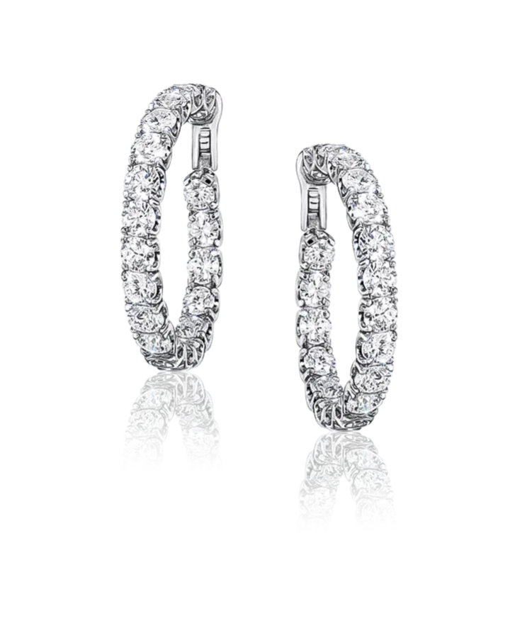 Серьги Graff Round Diamond Hoop Earrings