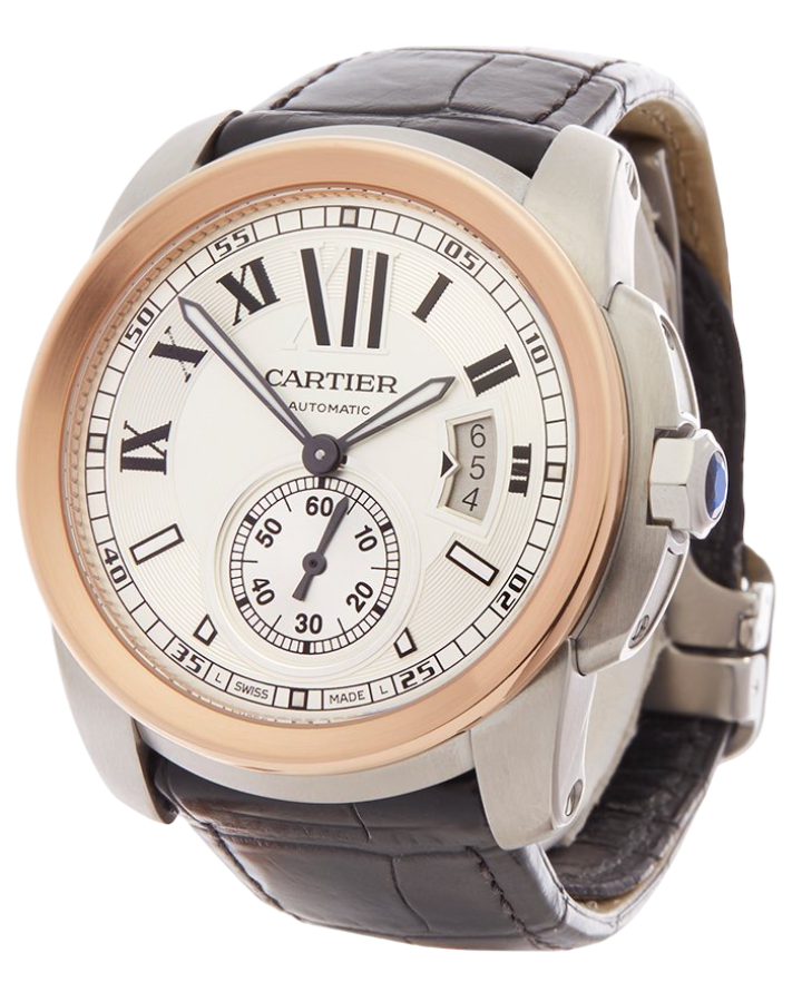 Часы Cartier Calibre De Mechanical Silver Dial W7100039