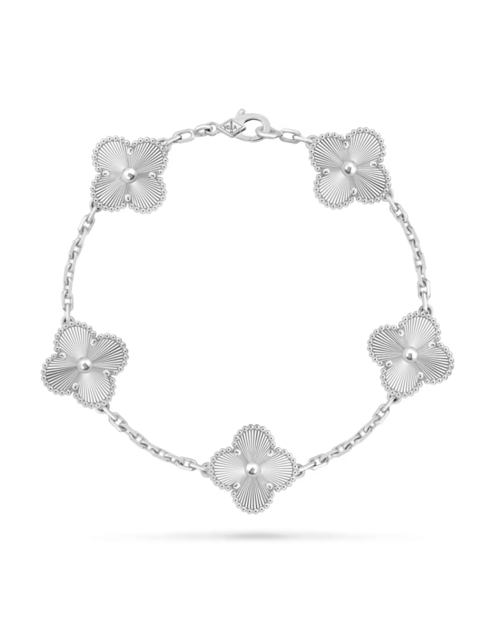 Браслет Van Cleef & Arpels Vintage Alhambra bracelet 5 motifs 18K white gold VCARP9XE00