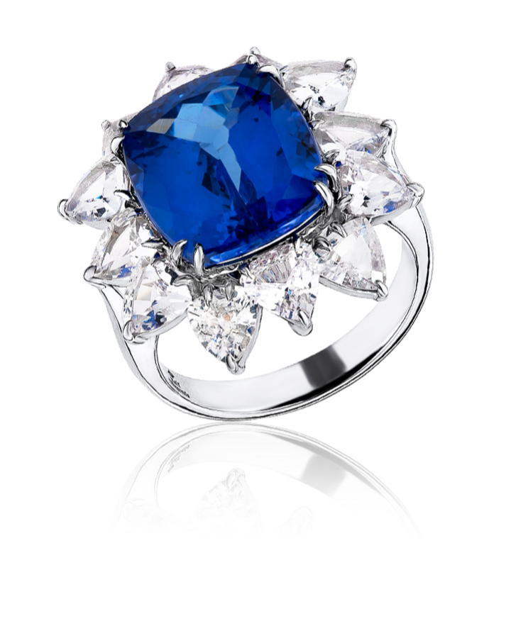 Кольцо RALFDIAMONDS С ТАНЗАНИТОМ 9 24 CT VIVID VIOLETISH BLUE