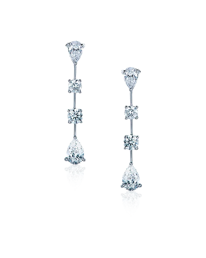 Серьги Graff Classic pershape and round Diamond strand Earrings.