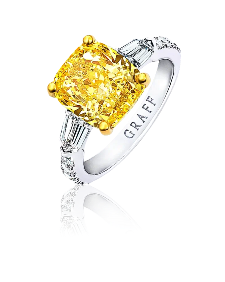 Кольцо Graff Promise Cushion Cut Yellow Diamond Engagement Ring 5 02ct Fancy Yellow/VVS2