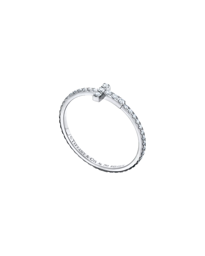 Кольцо Tiffany&Co. Diamond Wire Band Ring in White Gold