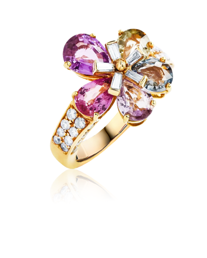 Кольцо BVLGARI Flower Natural Sapphire Diamond 339272