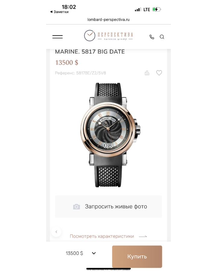 Часы Breguet MARINE 5817BE BIG DATE