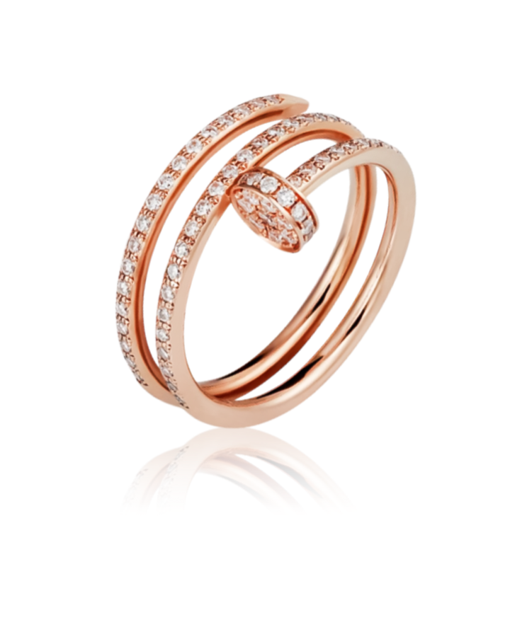 Кольцо Cartier JUSTE UN CLOU RING DOUBLE HALF-PAVED B4210956
