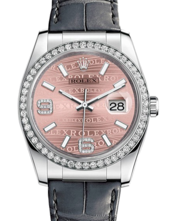 Часы Rolex Datejust 36mm White Gold 116189 Pink