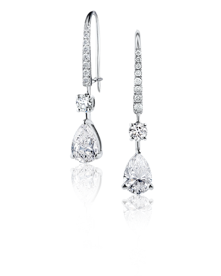 Серьги Graff Classic с бриллиантами 1.01ct D/VVS2 - 1.11ct D/VVS1