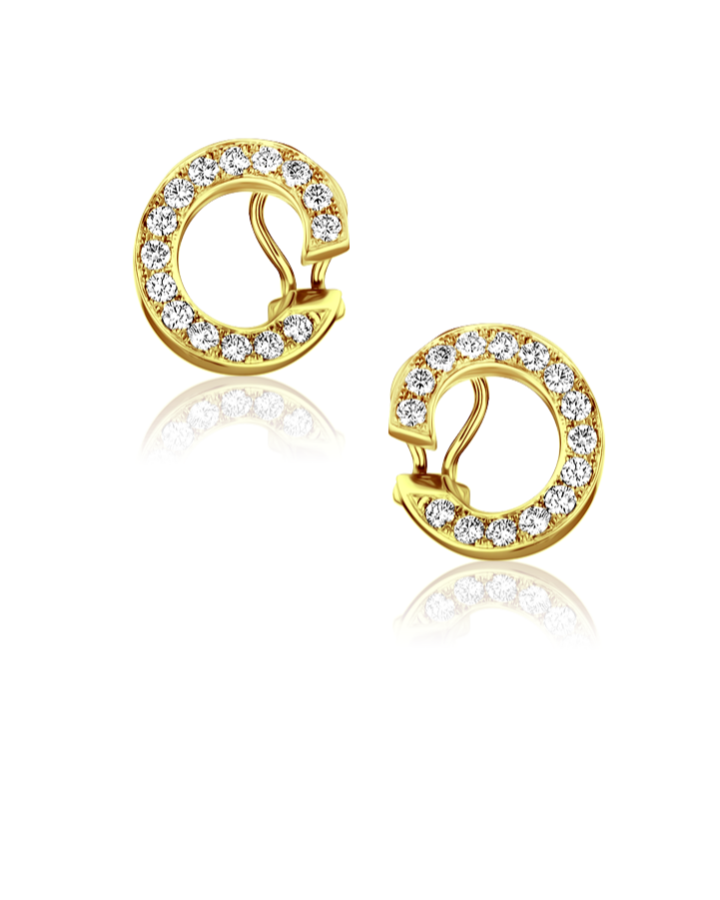 Серьги Chopard Diamond Hoop Yellow Gold Earrings 84/6907