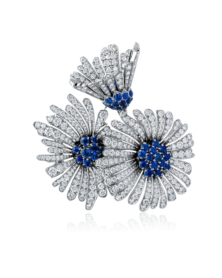 Брошь Van Cleef & Arpels HIGHT JEWELLERY FLOWER SAPP BROOCH VCARA08900