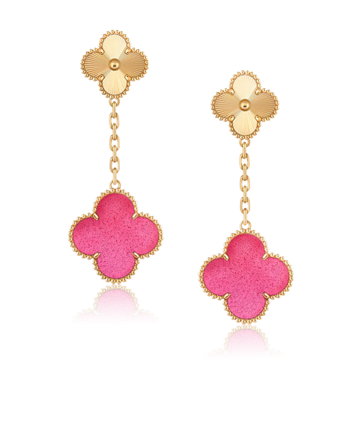 Серьги Van Cleef & Arpels Magic Alhambra earrings 2 motifs 18K yellow gold Enamel Wishlist Magic Alhambra earrings 2 motifs VCARPQZJ00