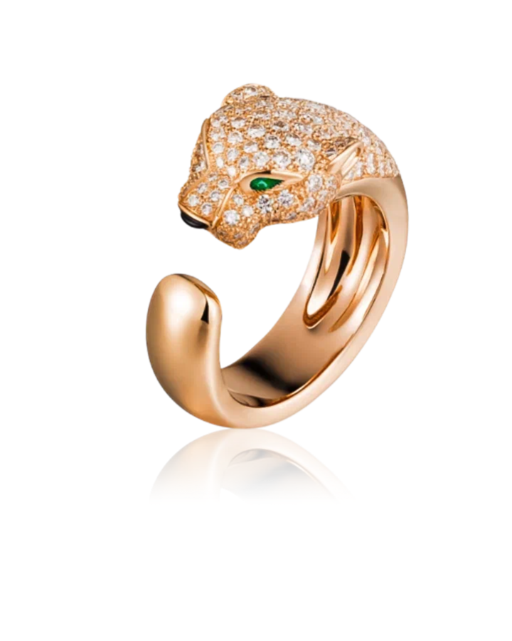 Кольцо Cartier PANTHÈRE DE RING MEDIUM MODEL HALF-PAVED N4742254