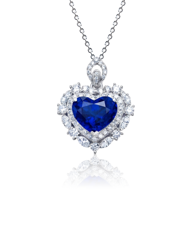 Кулон No name с бриллиантами и сапфиром 4.20ct.