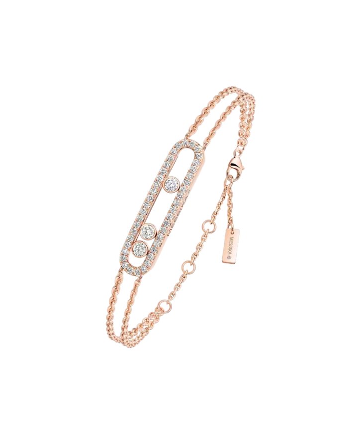 Браслет Messika MOVE CLASSIQUE PAVÉ BRACELET Pink gold diamond pavé 03995