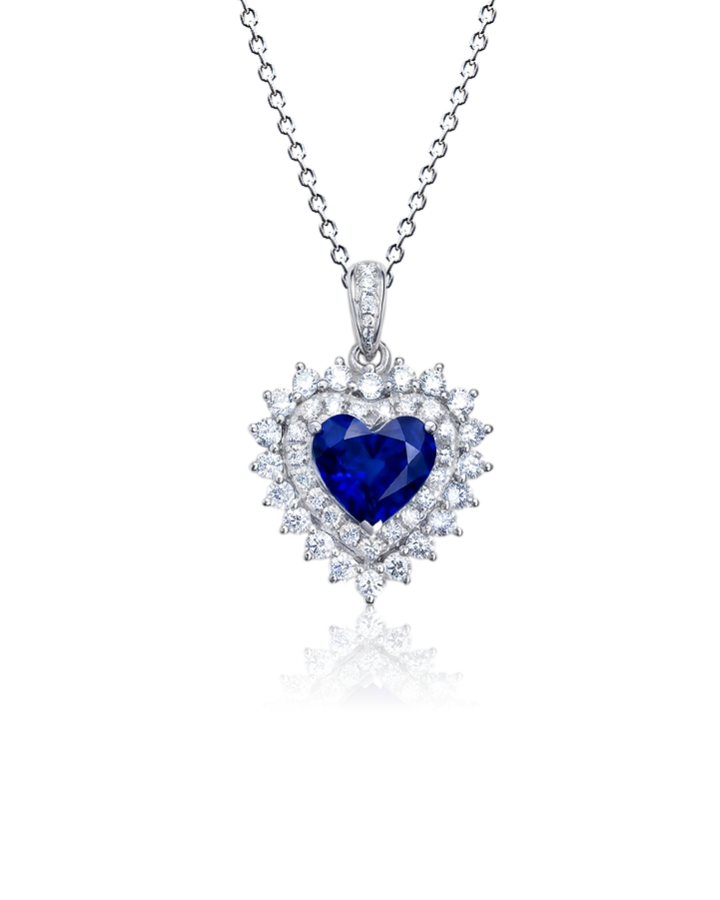 Кулон No name с бриллиантами и сапфиром 1 54ct.