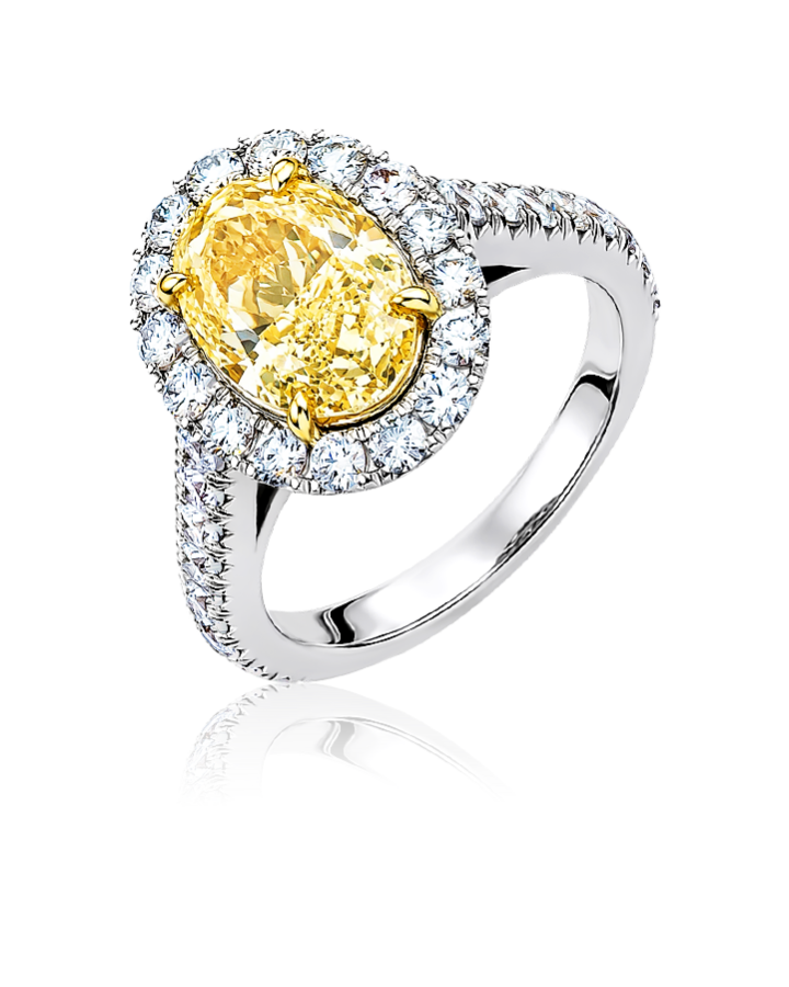 Кольцо No name с бриллиантом Oval 2 66ct FY/VVS1 GIA