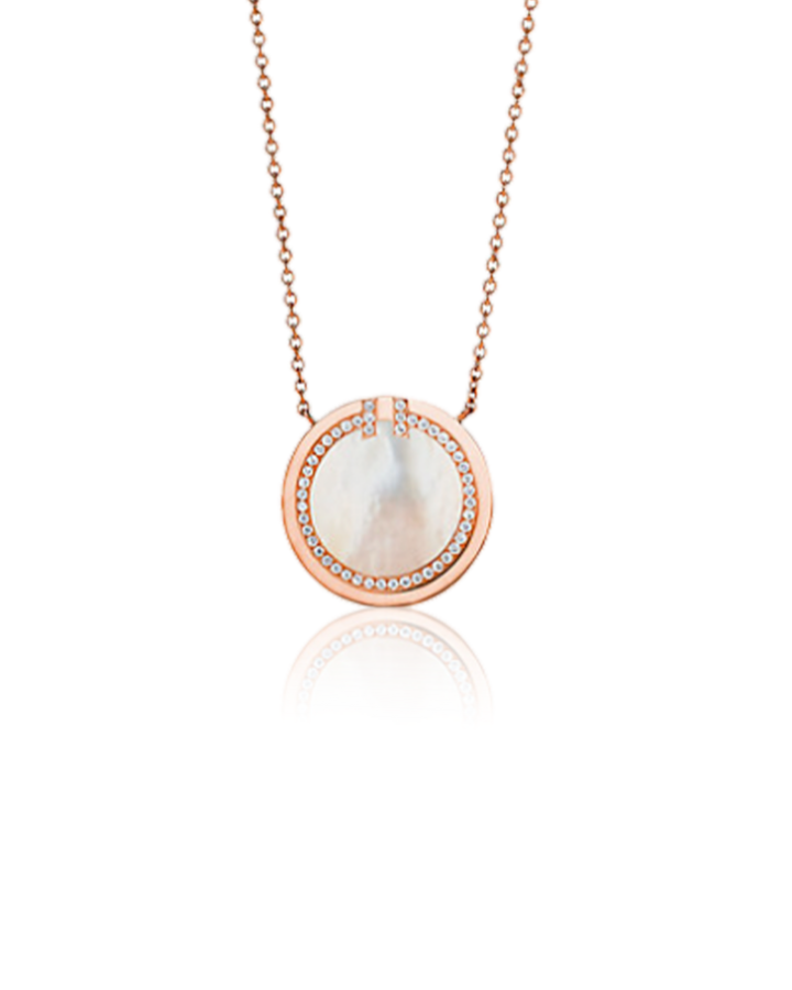Подвеска Tiffany&Co. Tiffany T с бриллиантами и перламутром.
