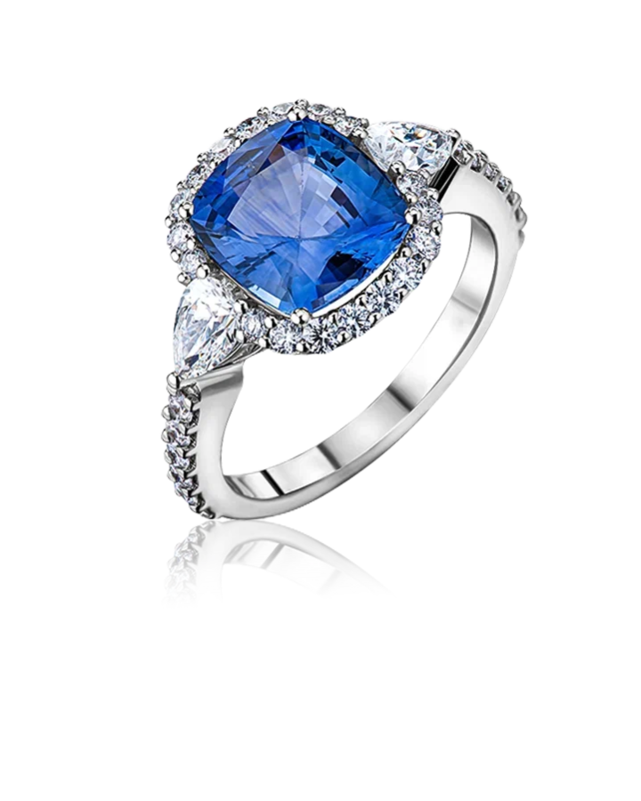 Кольцо VERDI JEWELLERY с сапфиром 3 24ct и бриллиантами.