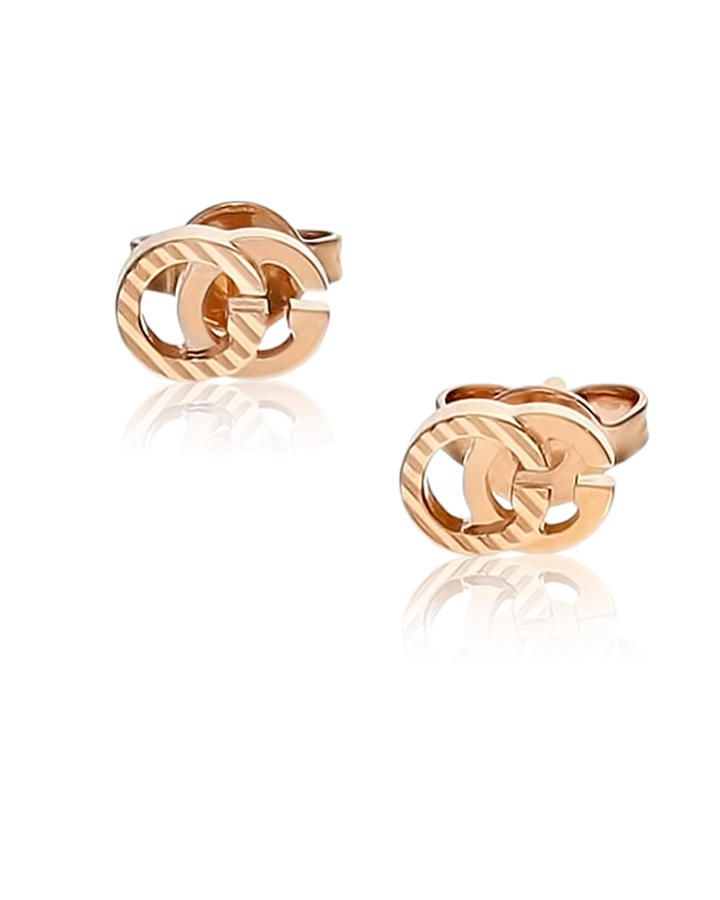 Серьги GUCCI Interlocking G Gold Stripe Stud Earrings YBD65221900100U