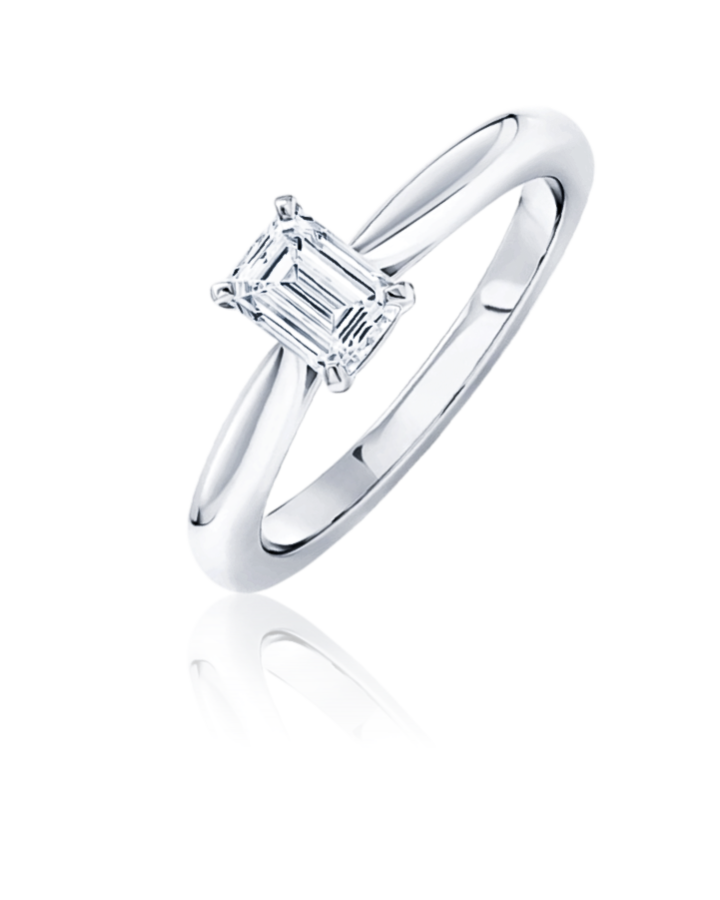 Кольцо Graff Paragon Emerald Cut Diamond Engagement Ring PLATINUM ES00 0 5 ct H/VVS1