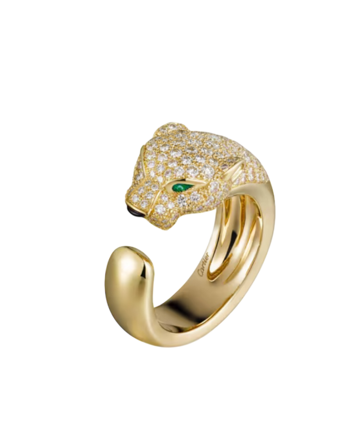 Кольцо Cartier PANTHÈRE DE RING MEDIUM MODEL HALF-PAVED N4225049