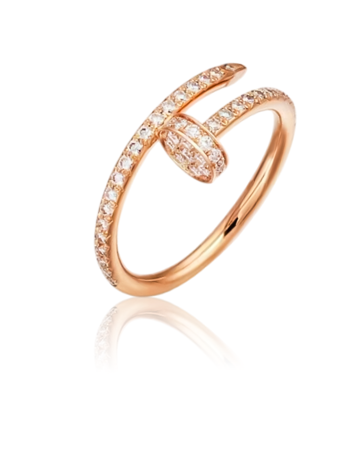 Кольцо Cartier JUSTE UN CLOU RING SMALL MODEL HALF-PAVED B4231452
