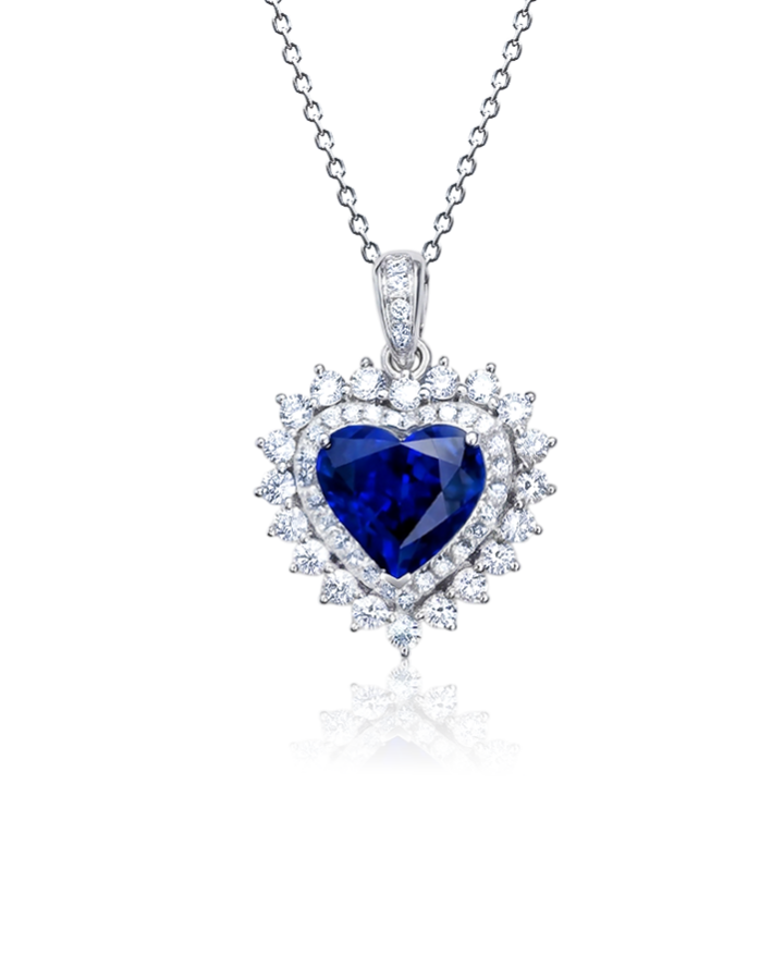 Кулон No name с бриллиантами и сапфиром 3 28ct.